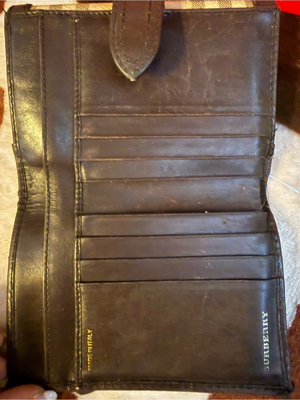 Burberry Black Leather Wallet with Gold Logo - Picture 2 of 3